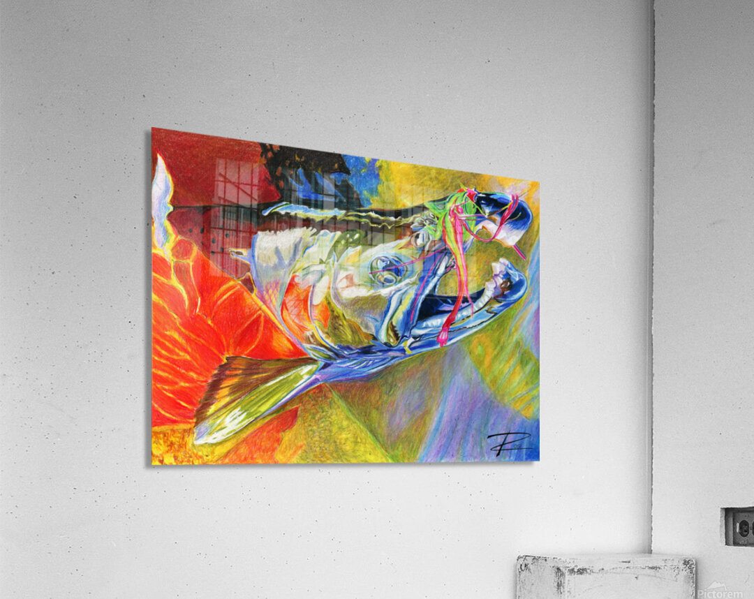 Alaskan Coho Impression acrylique