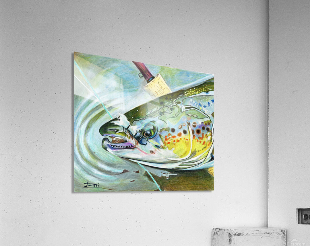 Atlantic Salmon Dry Fly Impression acrylique