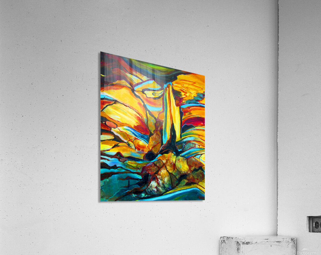 Golden Peaks Acrylic Print