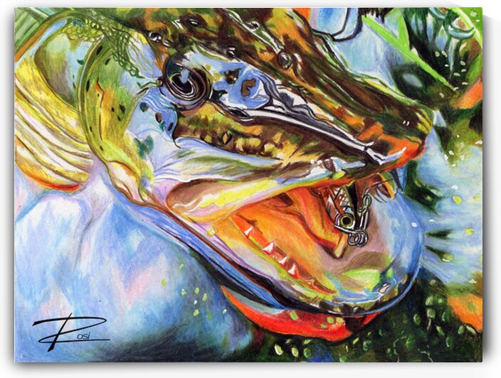 Pike with Lure II by Rosi Oldenburg