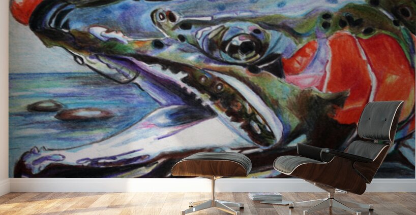 Hooked Steelhead Wall Murals