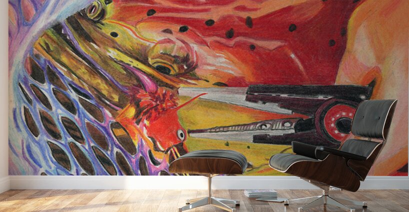 King Salmon in Net Wall Murals