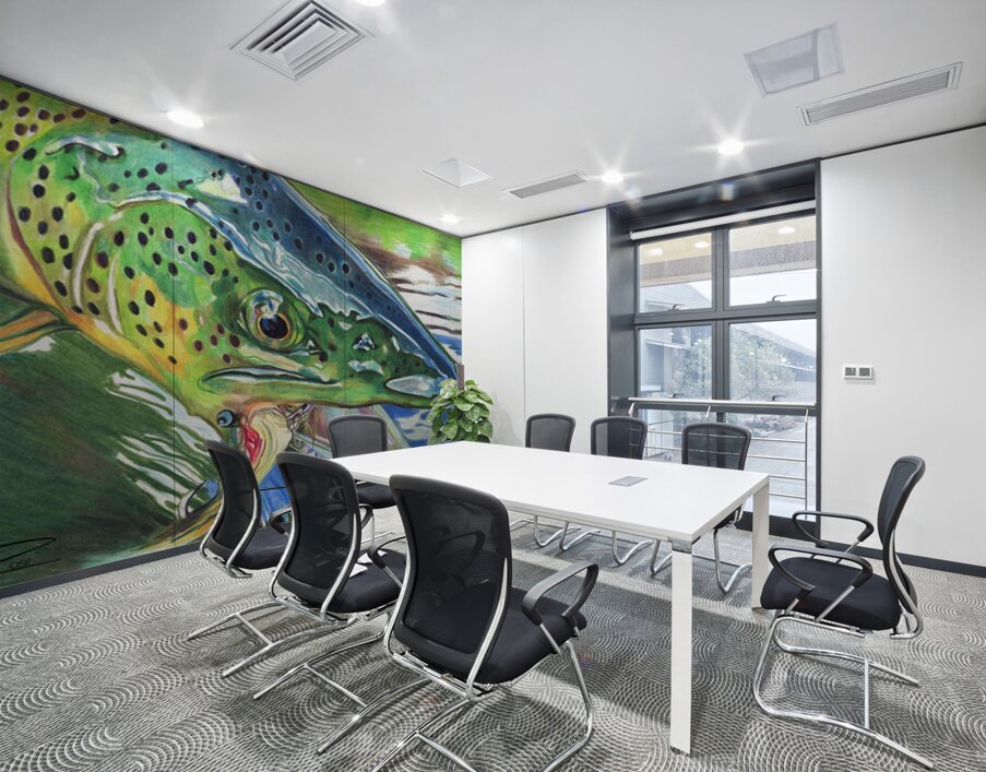 Hooked V  Wall Printing