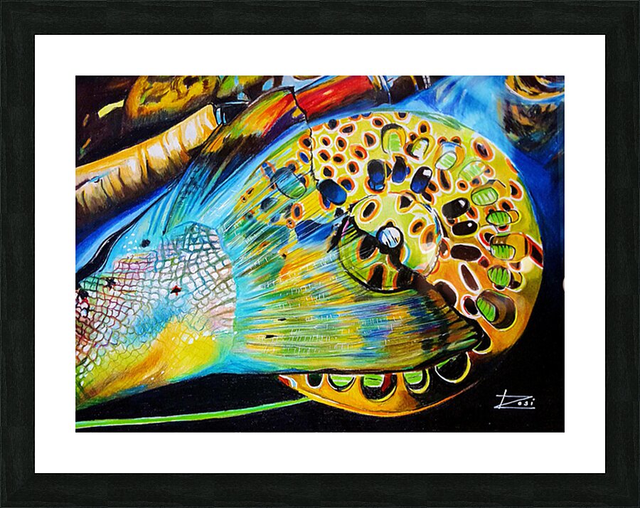 Tail Over Reel Picture Frame print