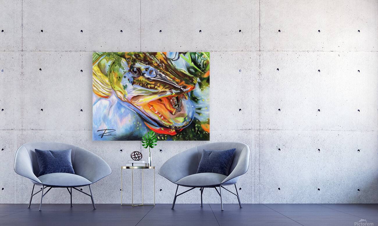 Pike with Lure II Reproduction