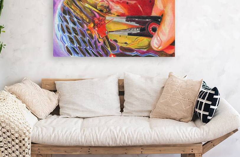 King Salmon in Net by Rosi Oldenburg