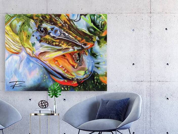 Pike with Lure II by Rosi Oldenburg