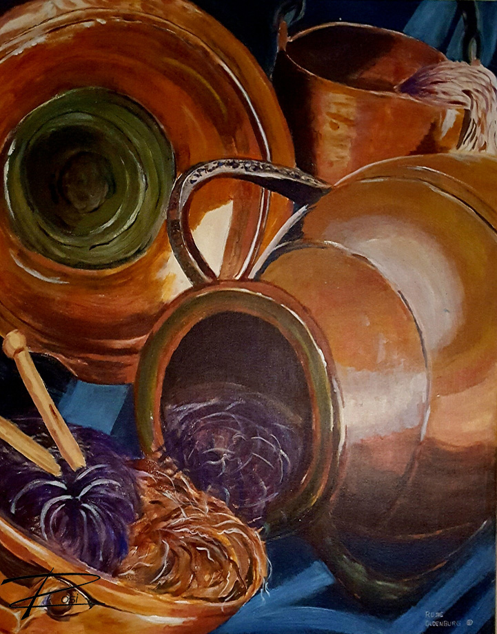 'Copper Pots by Rosi Oldenburg